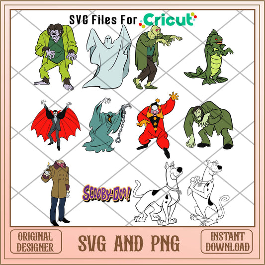 Scooby Doo villains characters svg bundle