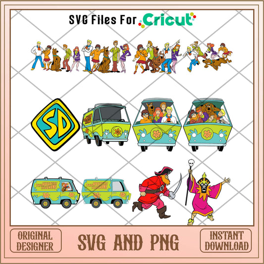 Scooby Doo cute car and friends svg bundle