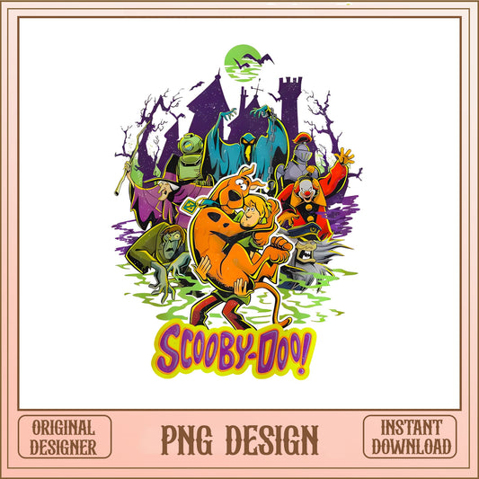 Scooby Doo Monsters Halloween PNG, Retro Cartoon PNG, Horror Design PNG
