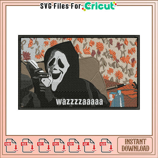 Scream Ghostface Embroidery Design Instant Download