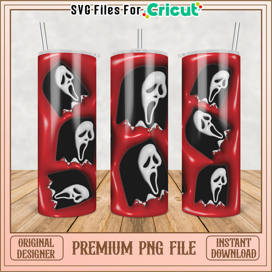 Scream Mask Halloween PNG Tumbler Design