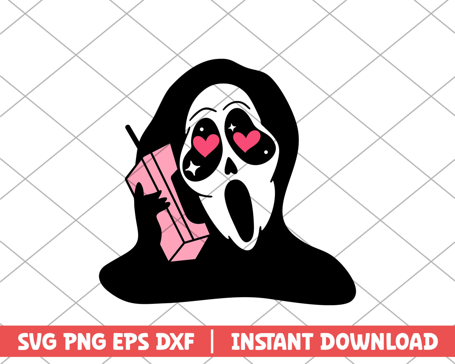 Scream in love cartoon svg