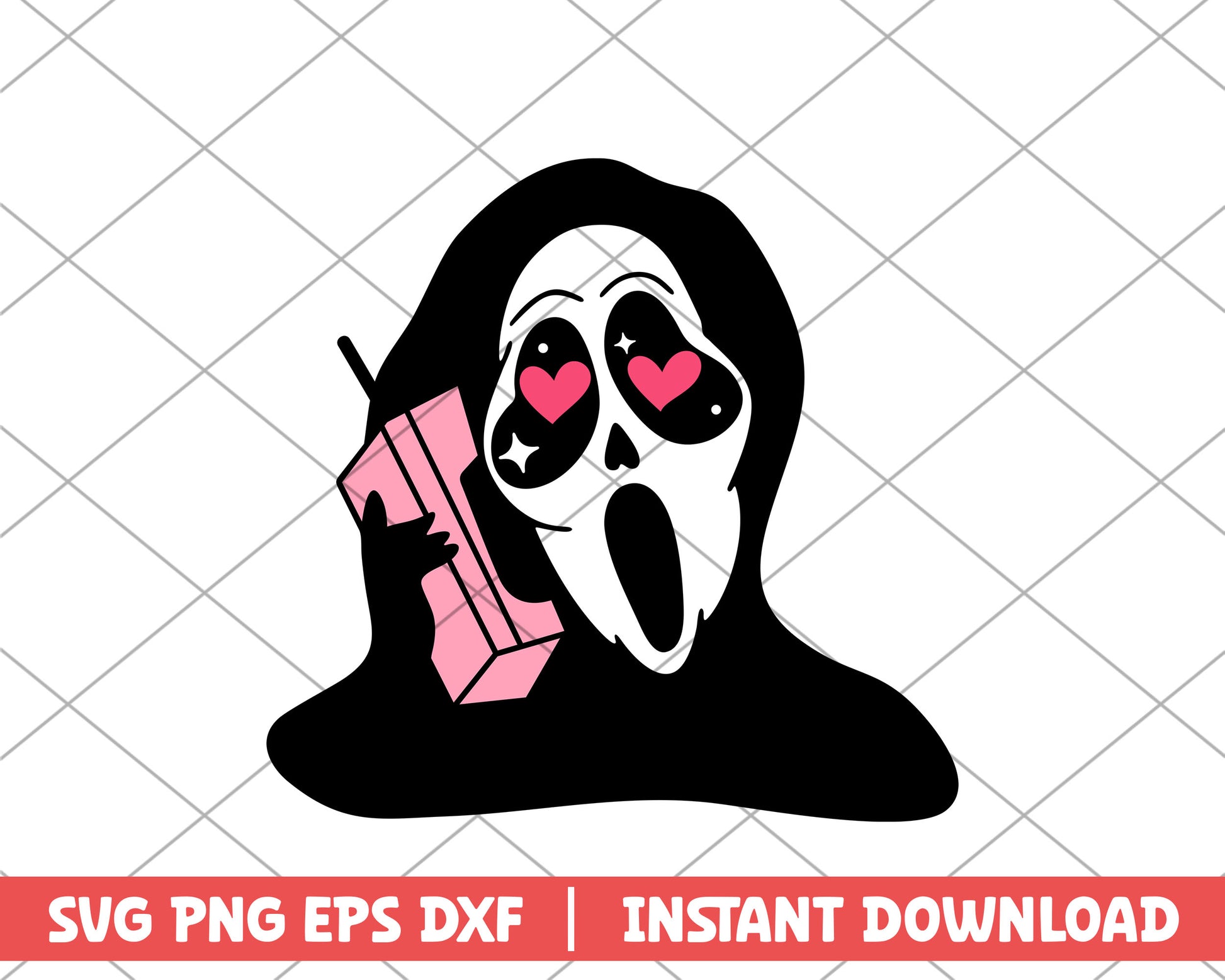 Scream in love cartoon svg