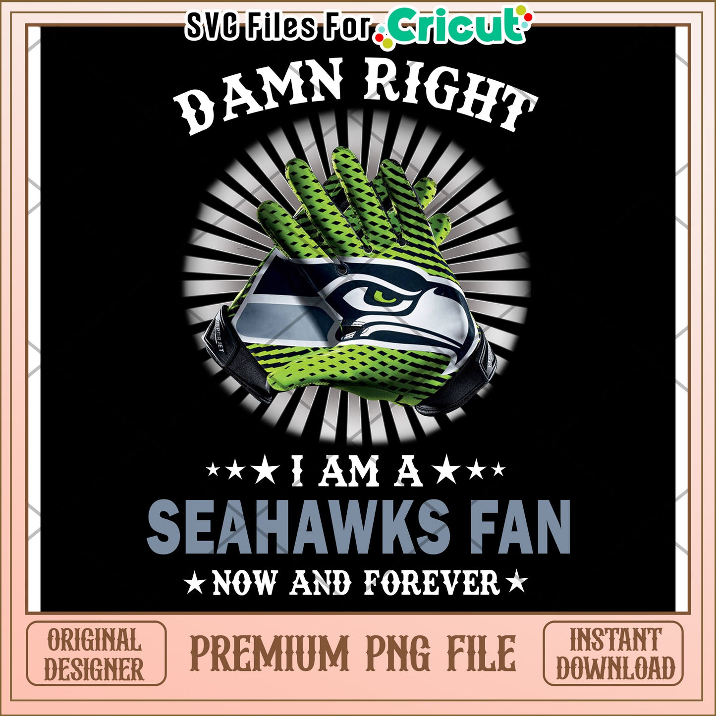 Seahawks Fan PNG Design for Cricut, Perfect for Football Enthusiasts
