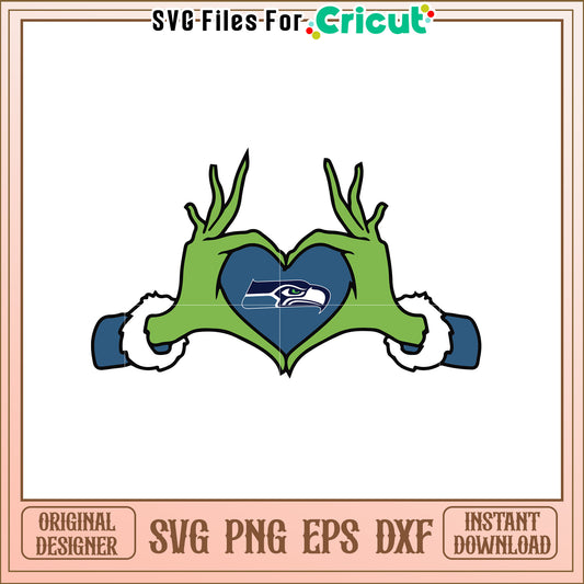 Seahawks Heart SVG Design