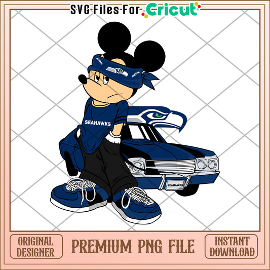Seahawks Mickey Mouse PNG Design, perfect for Cricut projects