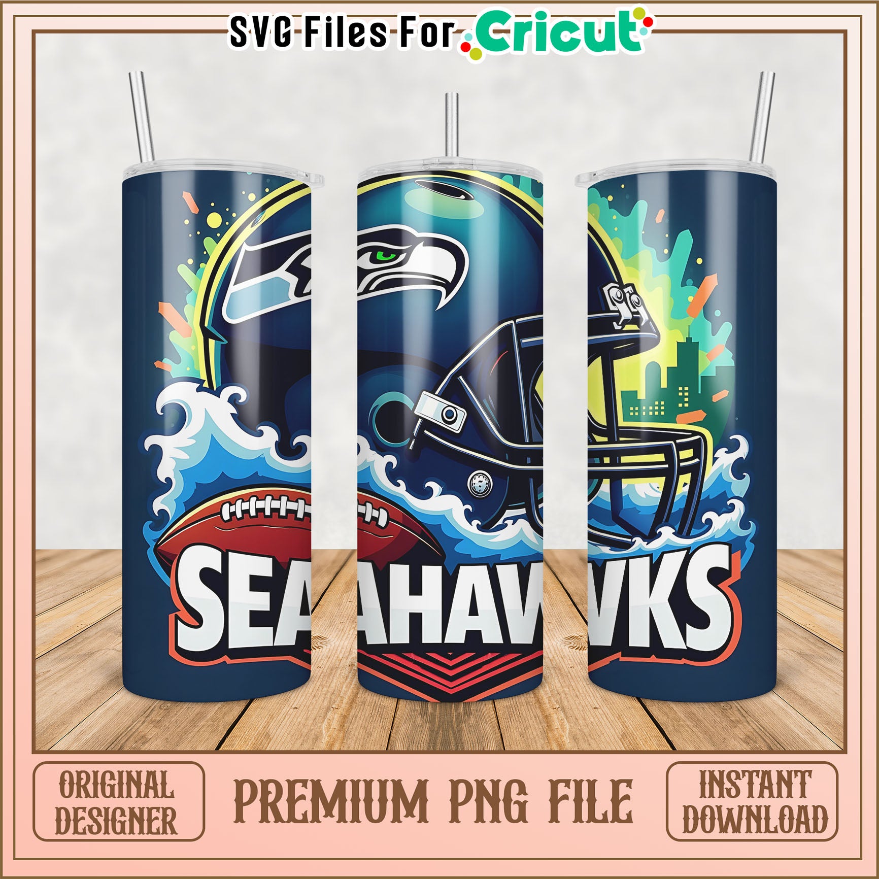 Seahawks Tumbler PNG Design