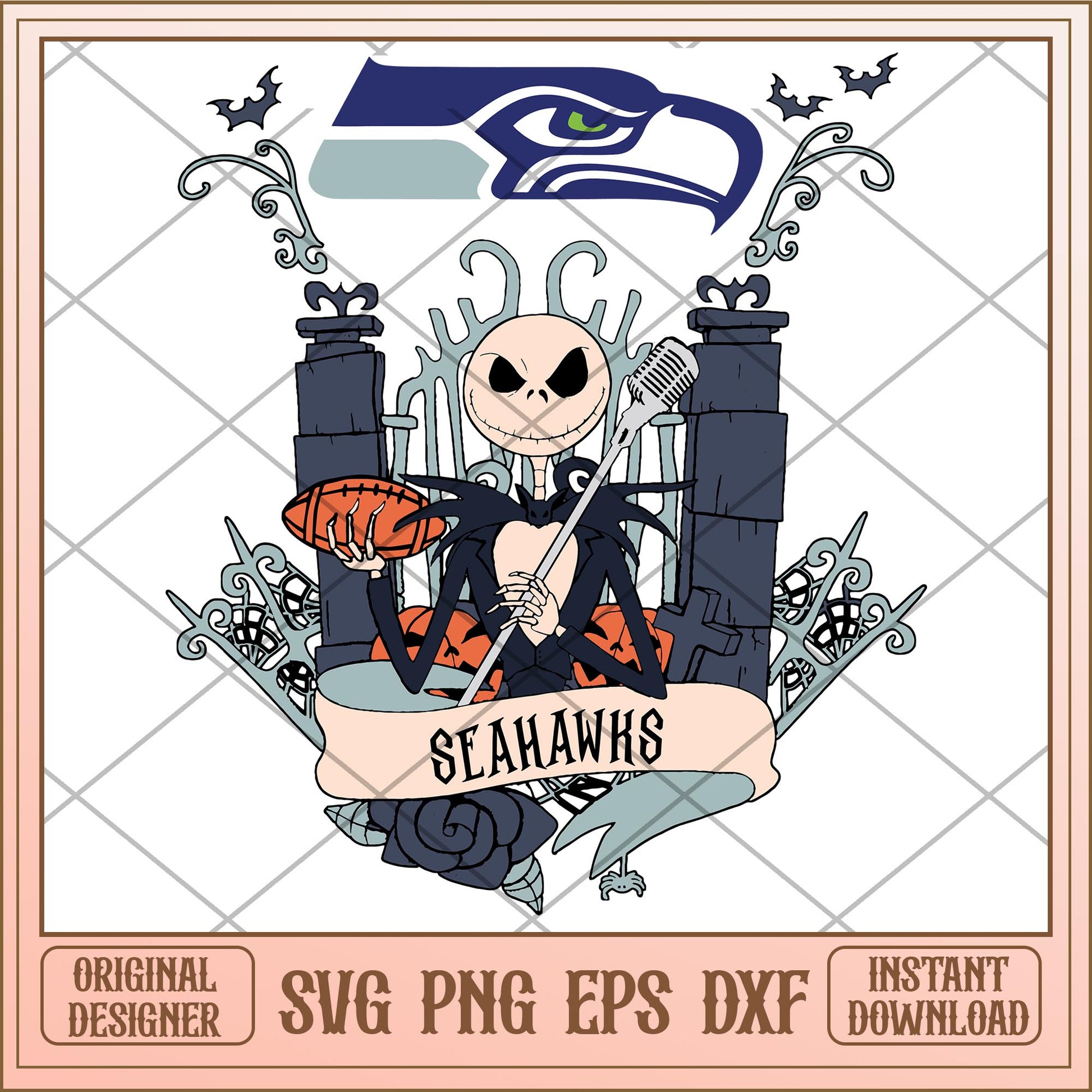 Seahawks Jack Halloween bundle svg, The Nightmare Before Christmas Svg, digital download