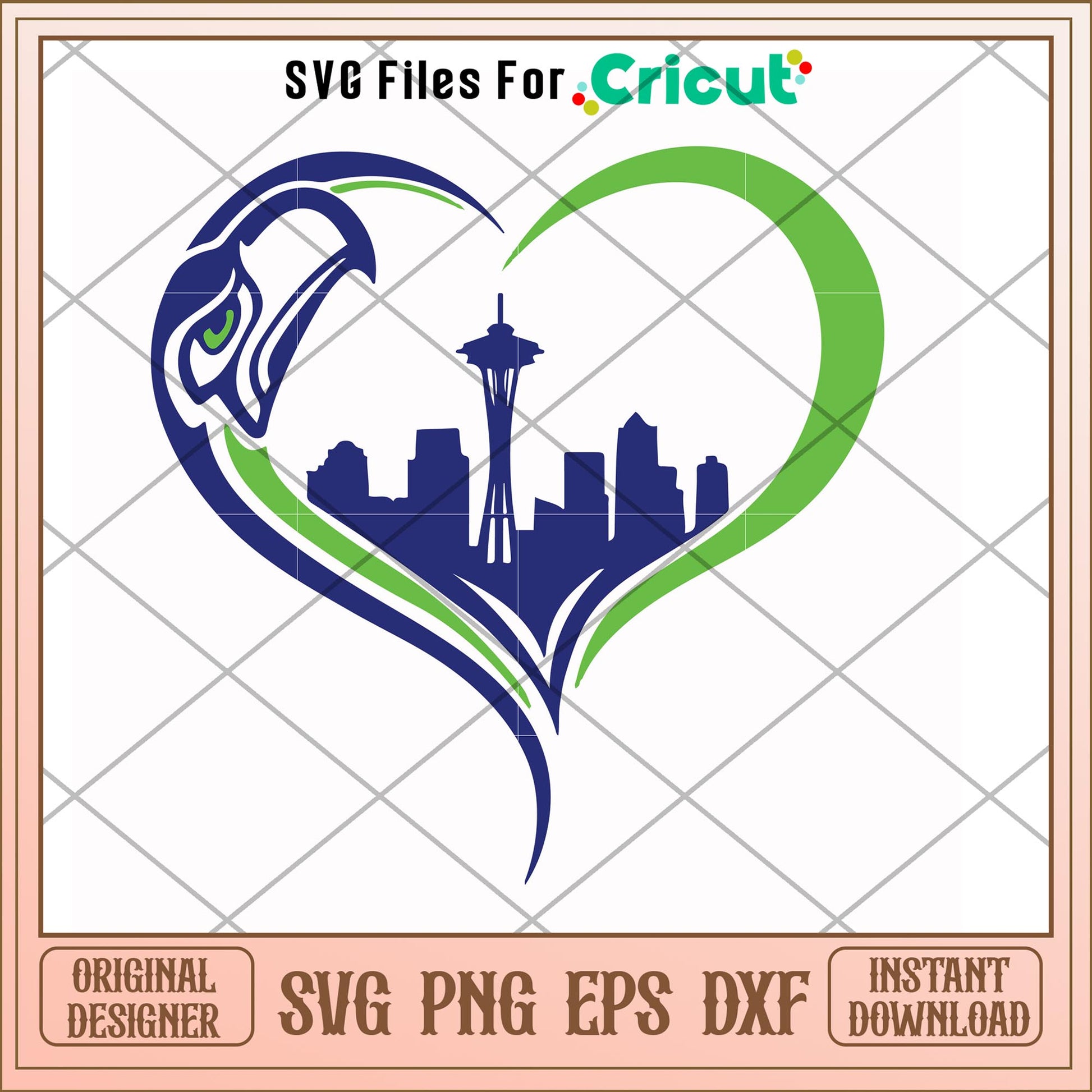 Seahawks logo heart shape svg, heart svg, new nfl svg