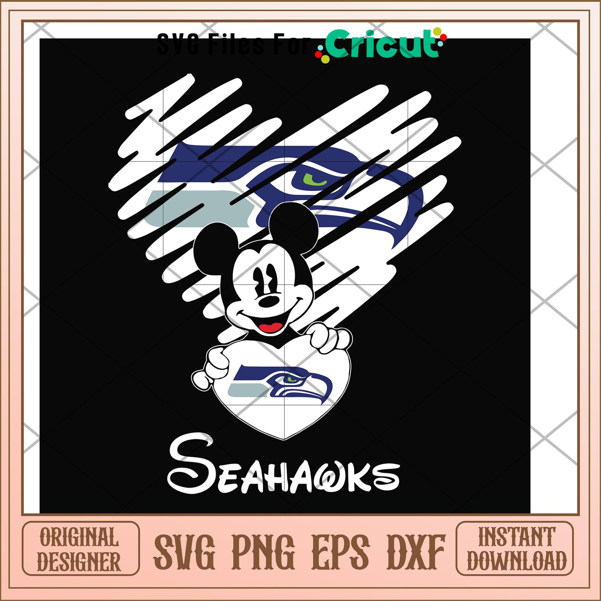Seahawks mickey heart svg, Seattle Seahawks svg, new nfl svg