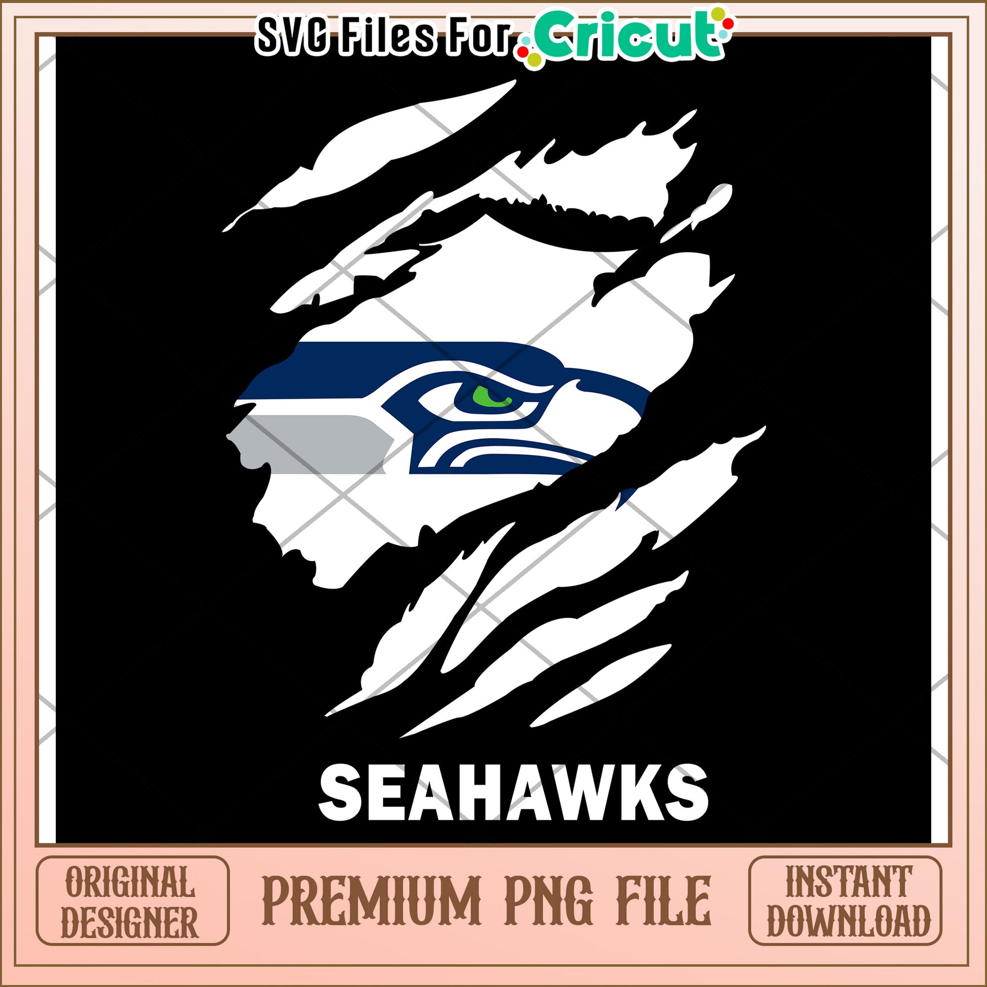 Seahawks logo design for cricut projects, premium PNG file download