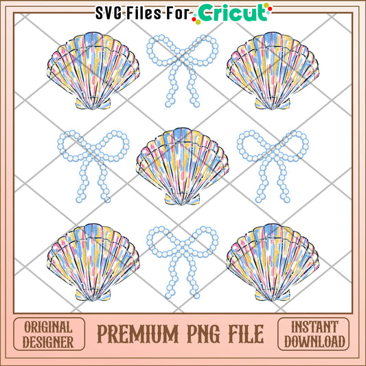 Seashell and Pearl Bow PNG Design