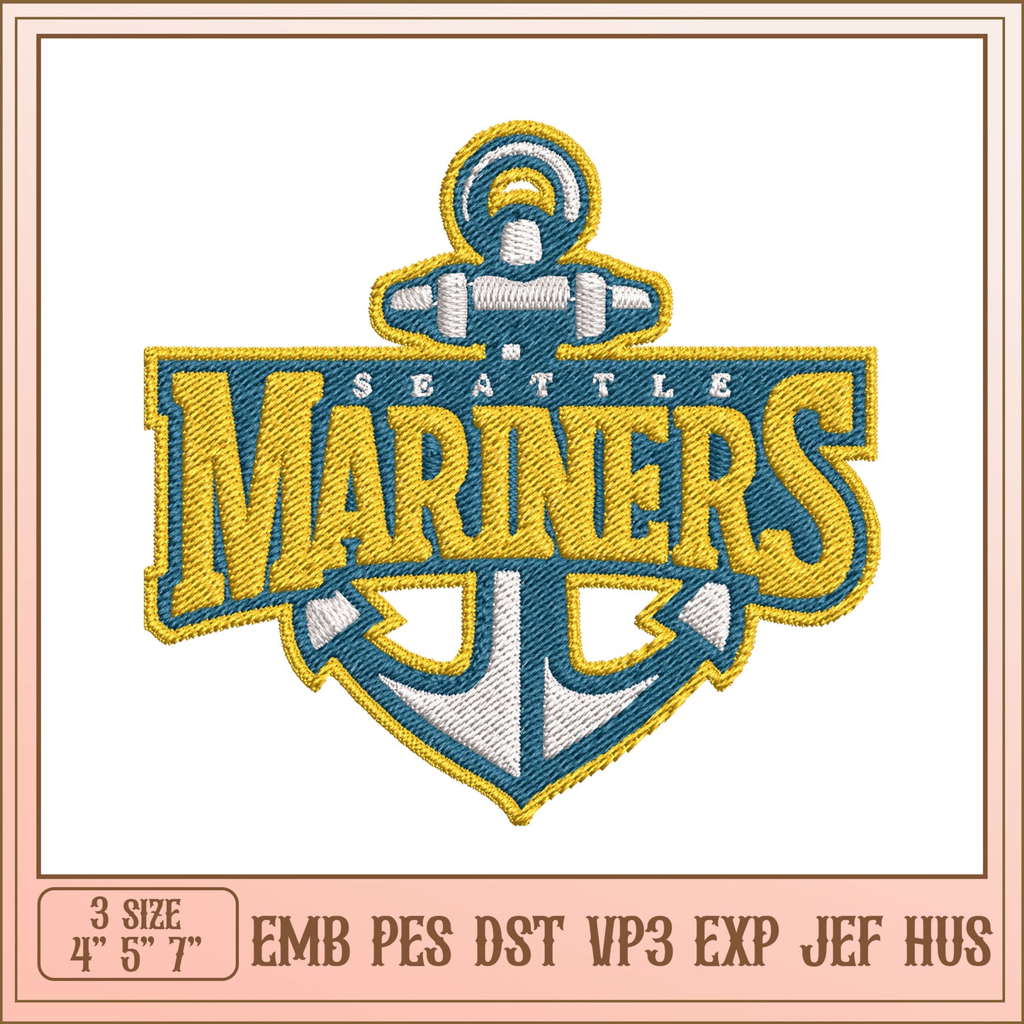 Seattle Mariners Embroidery Design