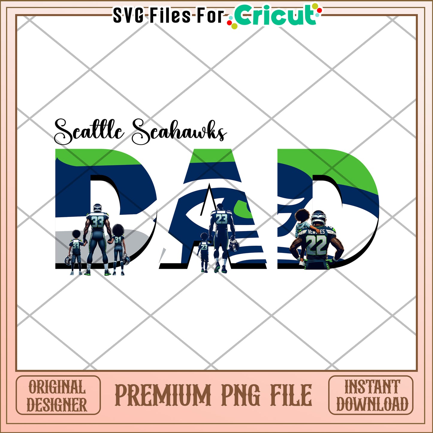 Seattle Seahawks Dad Design, perfect for Father's Day gifts