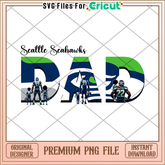 Seattle Seahawks Dad Design, perfect for Father's Day gifts