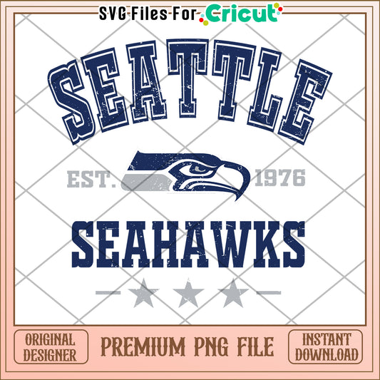 Seattle Seahawks Design for Cricut, Premium PNG Instant Download