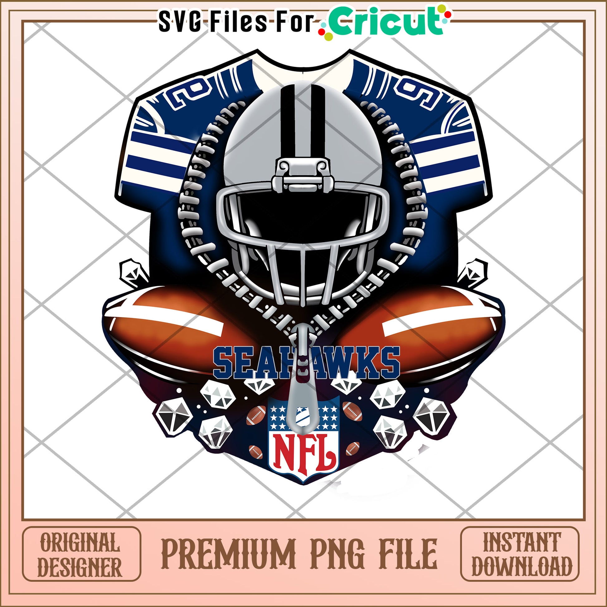 Seattle Seahawks Football Design, perfect for Cricut projects