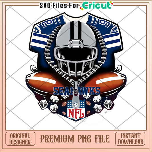 Seattle Seahawks Football Design, perfect for Cricut projects