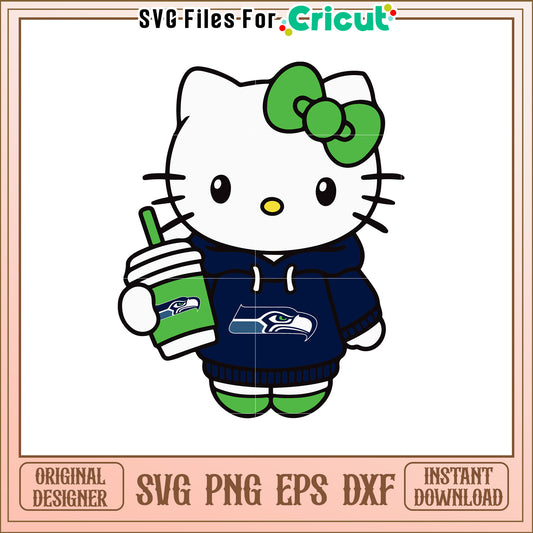 Seattle Seahawks Hello Kitty SVG