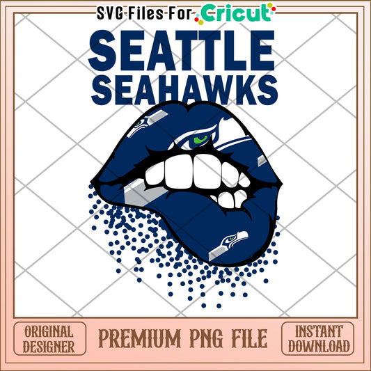 Seattle Seahawks Lip Design PNG Download, Perfect for Cricut Projects