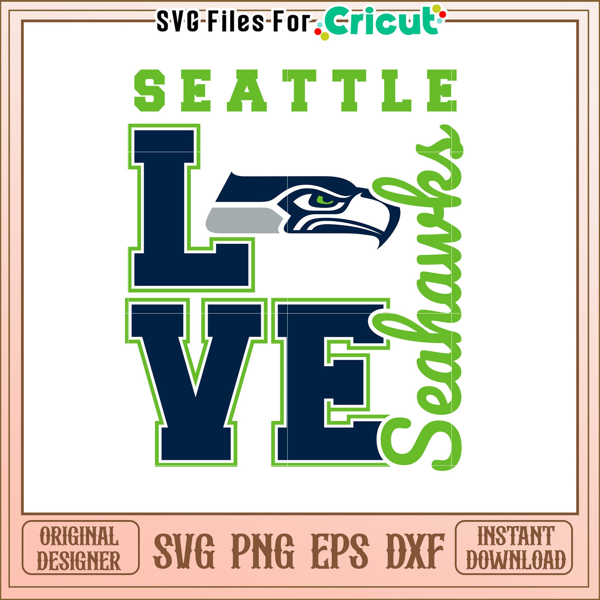 Seattle Seahawks Love SVG Design