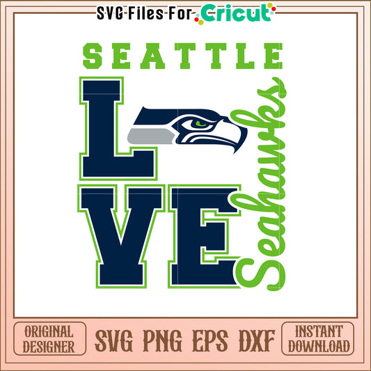 Seattle Seahawks Love SVG Design
