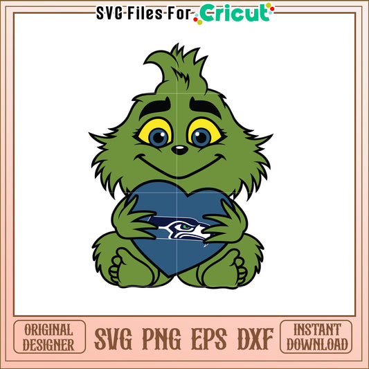 Seattle Seahawks Mascot SVG Cute Design Heart Art