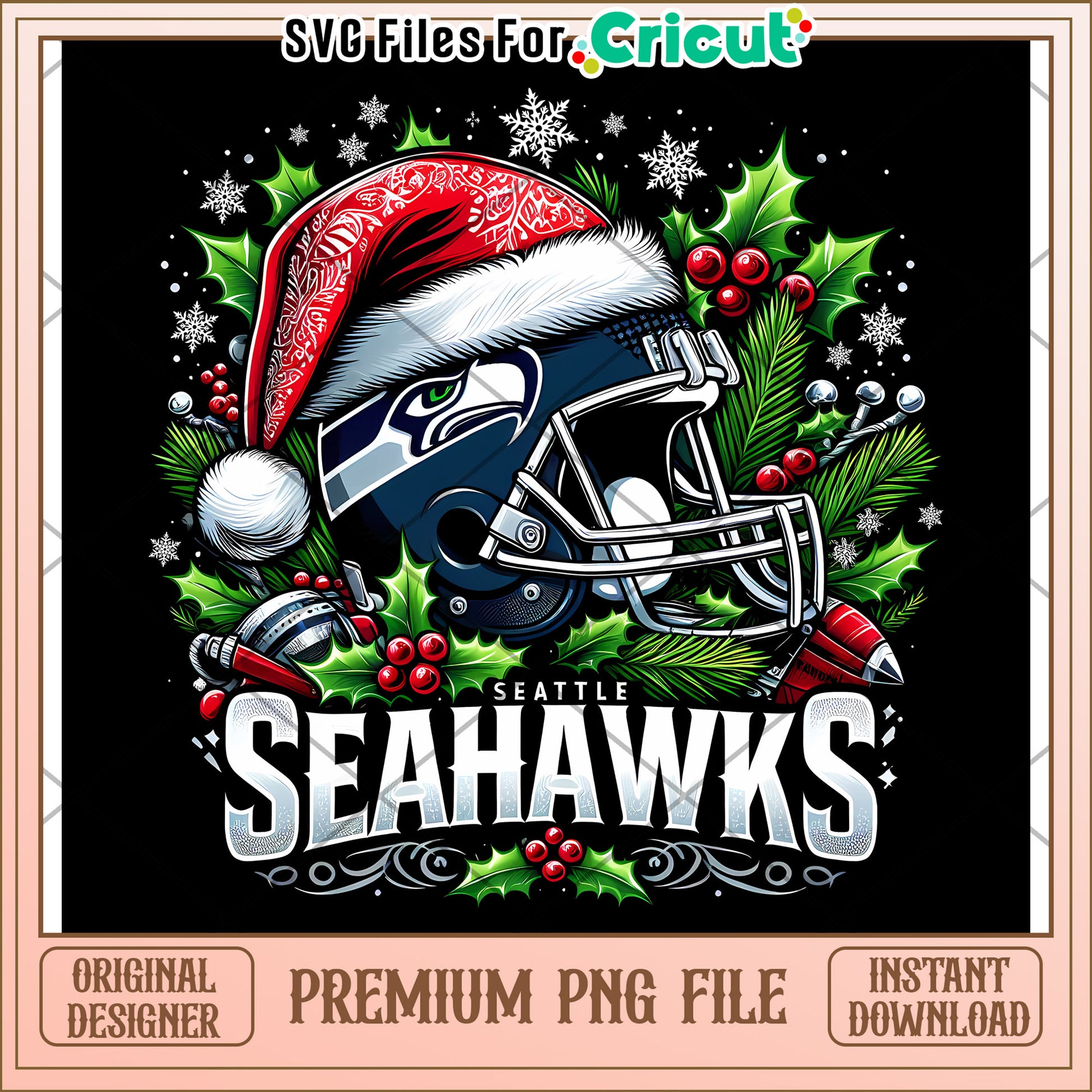Seattle Seahawks PNG File for Cricut, Perfect for Holiday Crafts