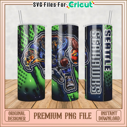 Seattle Seahawks Tumbler PNG Design
