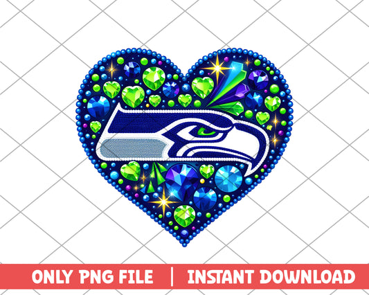 Seattle Seahawks in heart png, Seattle Seahawks png