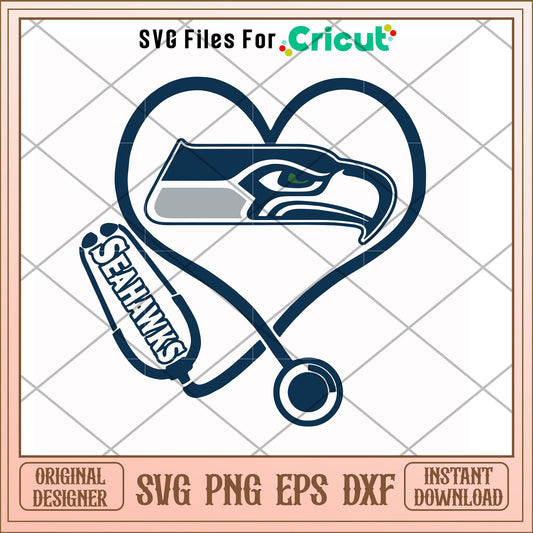 Seattle Seahawks heart svg, Seattle Seahawks svg, new nfl svg