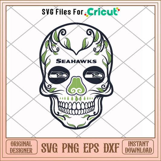 Seattle Seahawks skullcap svg, Seattle Seahawks svg, new nfl svg