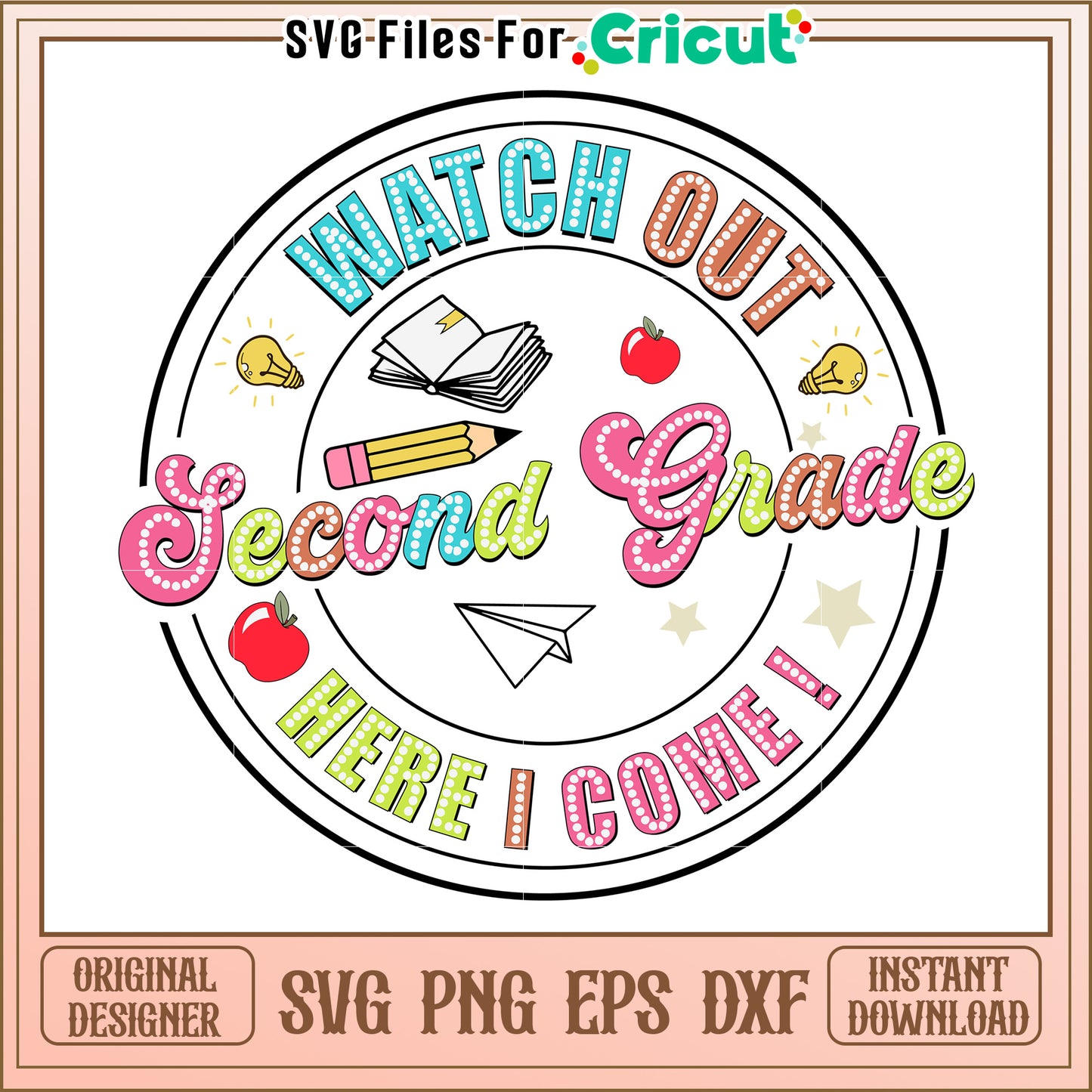 Second Grade SVG Design Instant Download