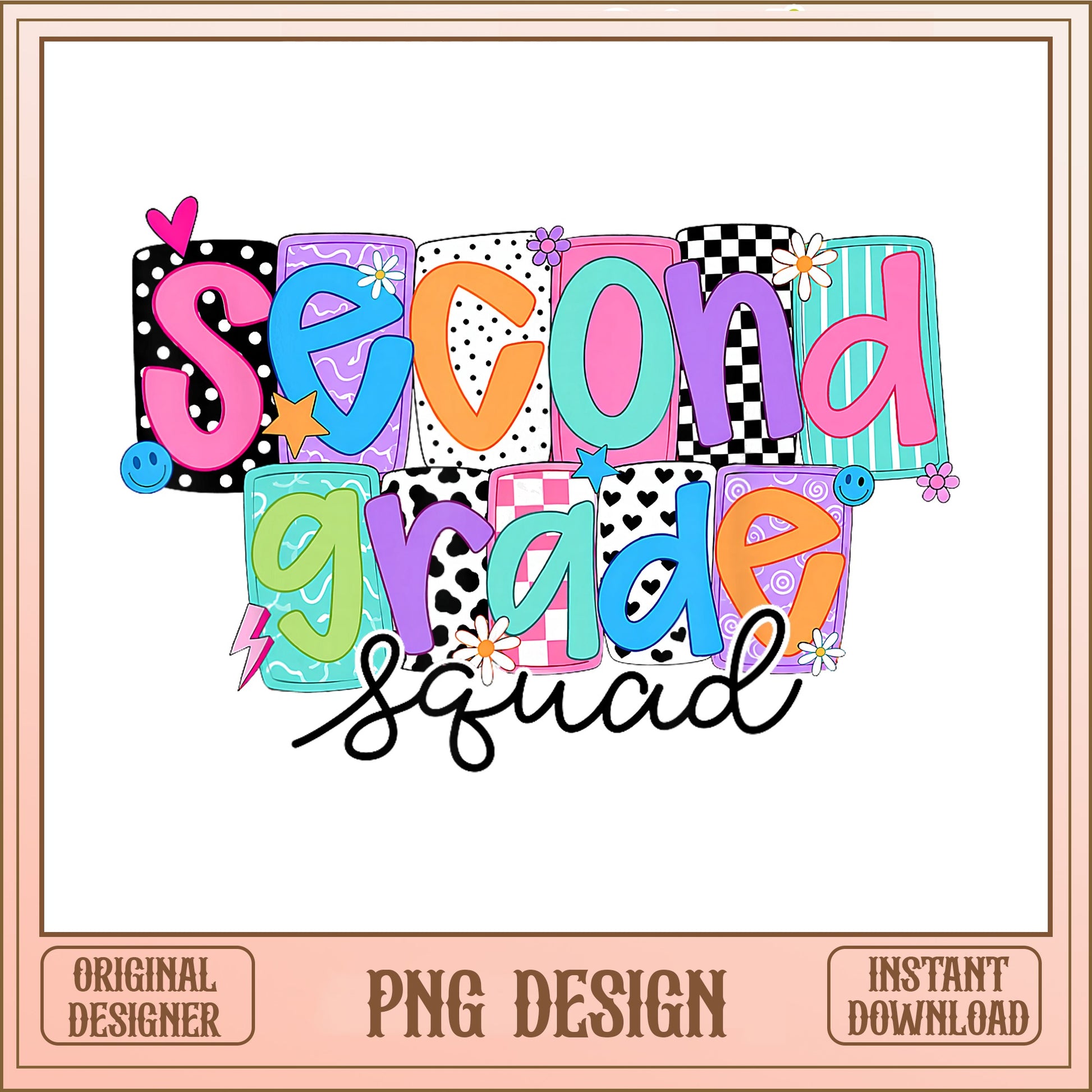 Second Grade Squad PNG, Back To School PNG, Teacher PNG