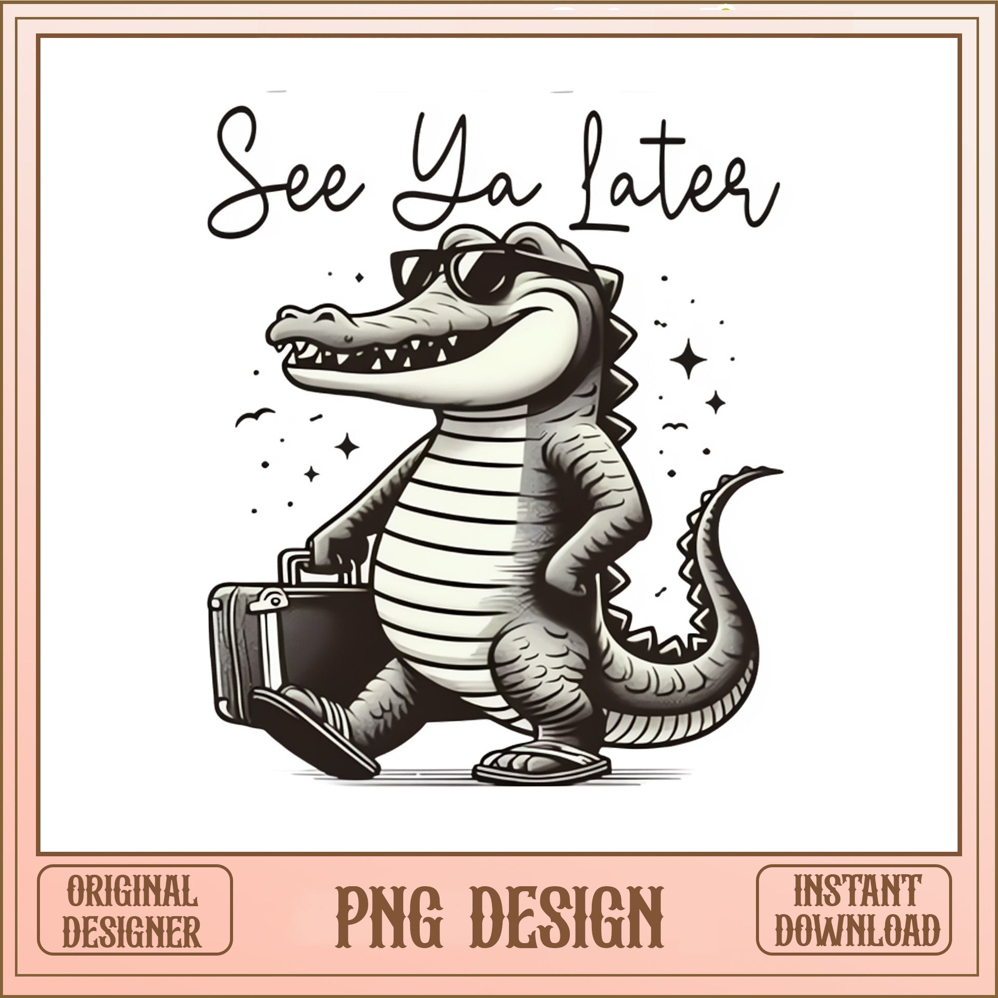 See Ya Later Alligator PNG, Funny Crocodile PNG, Travel PNG