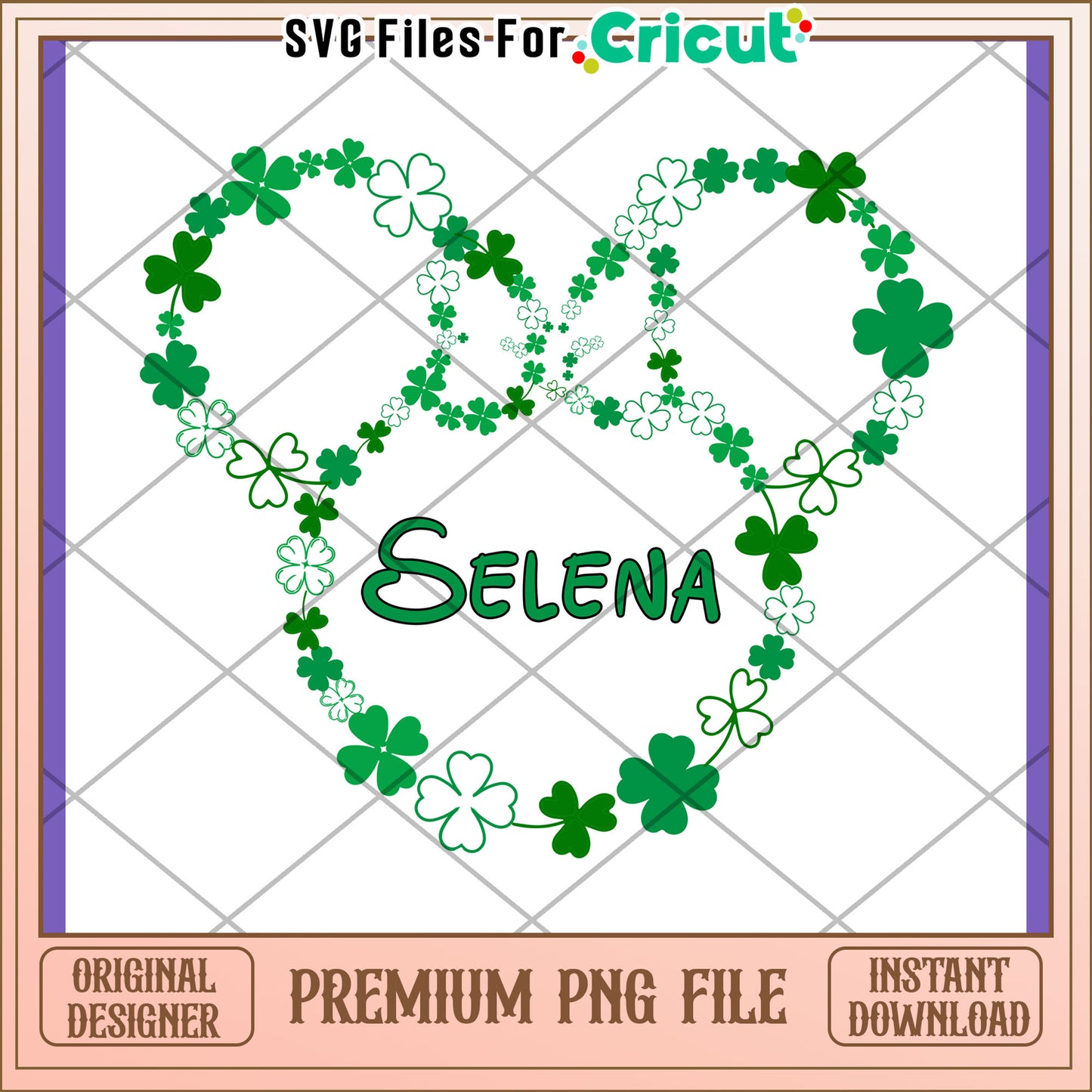 Selena Shamrock PNG Design Instant Download