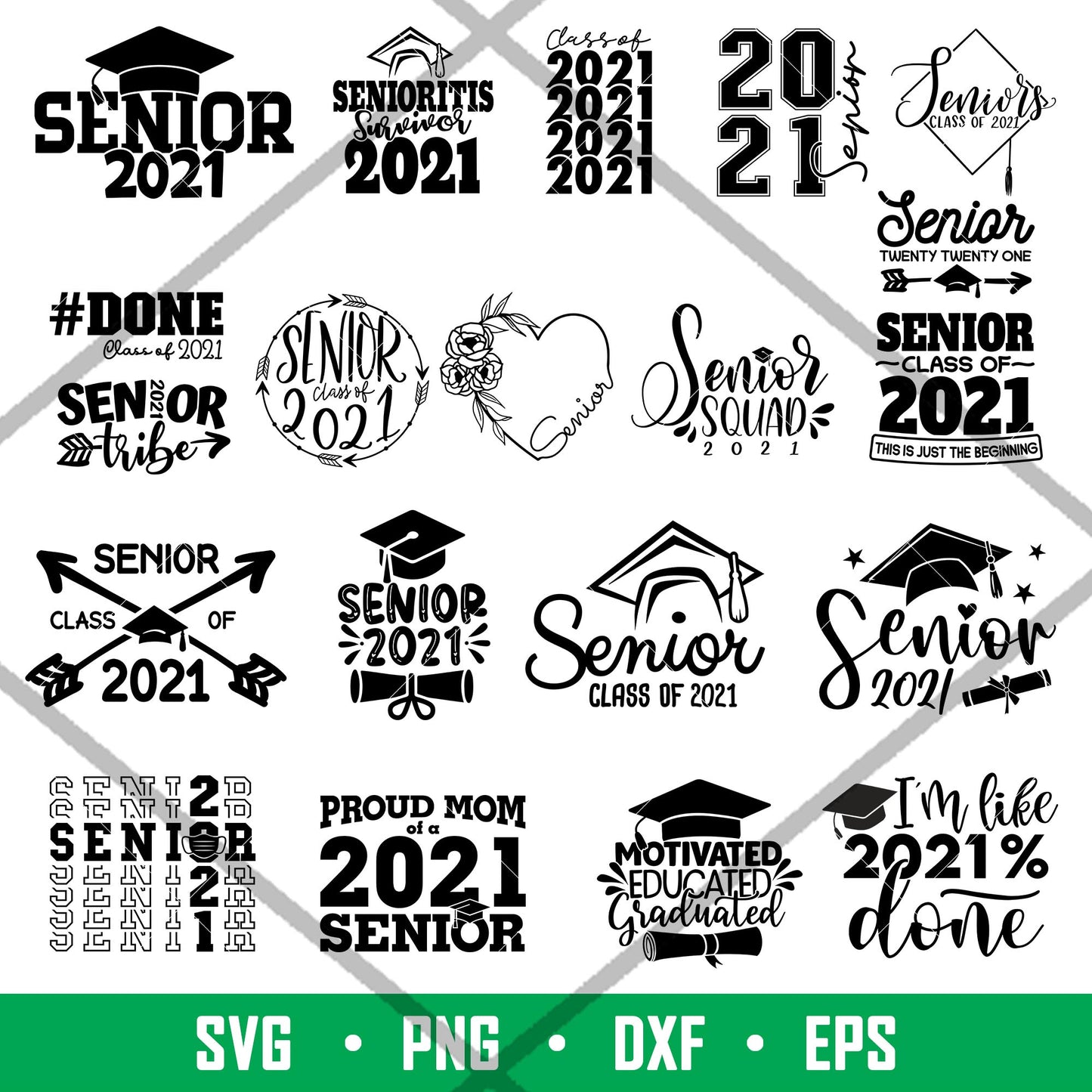 Senior 2021 Bundle Vol 2, Senior 2021 Bundle Svg
