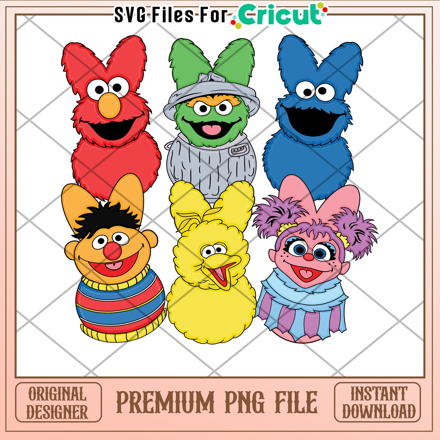 Sesame Street Easter PNG Cricut File