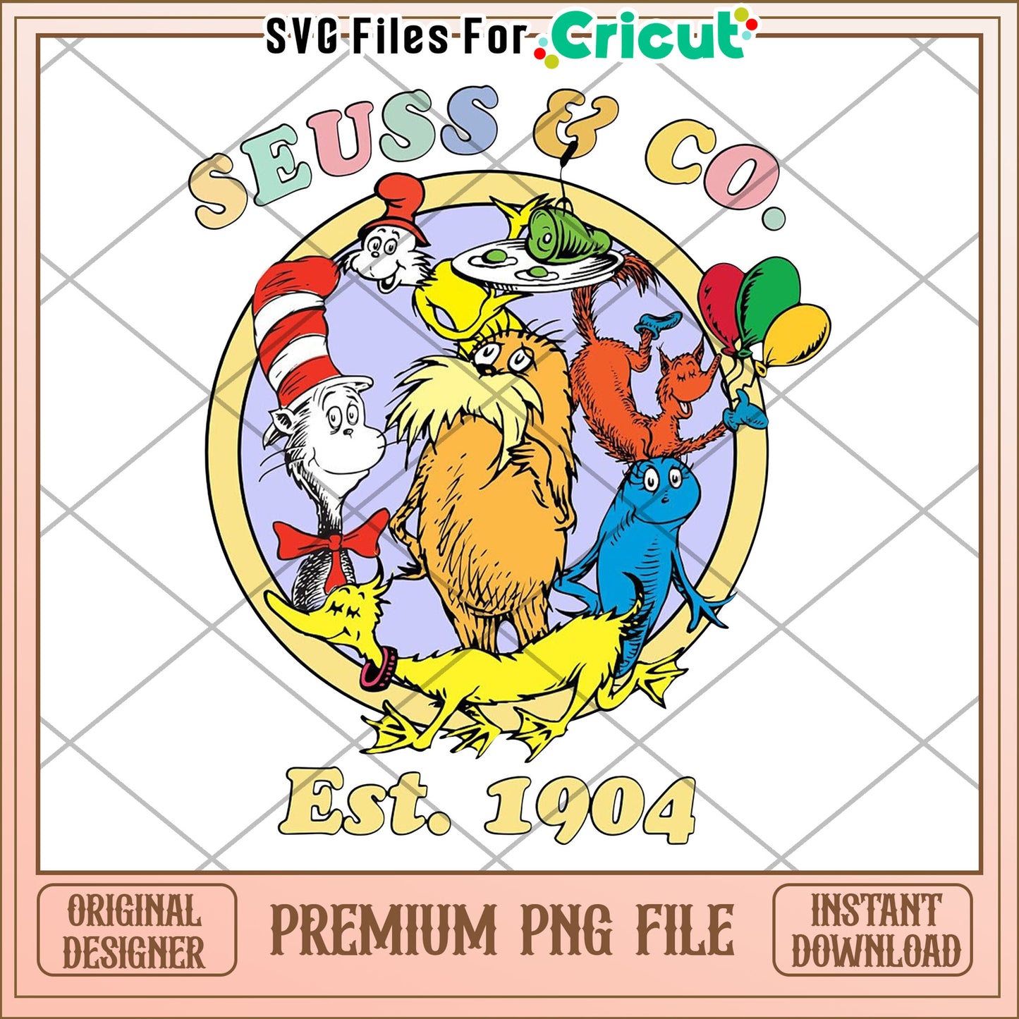 Seuss and Co Colorful Characters Premium PNG Download