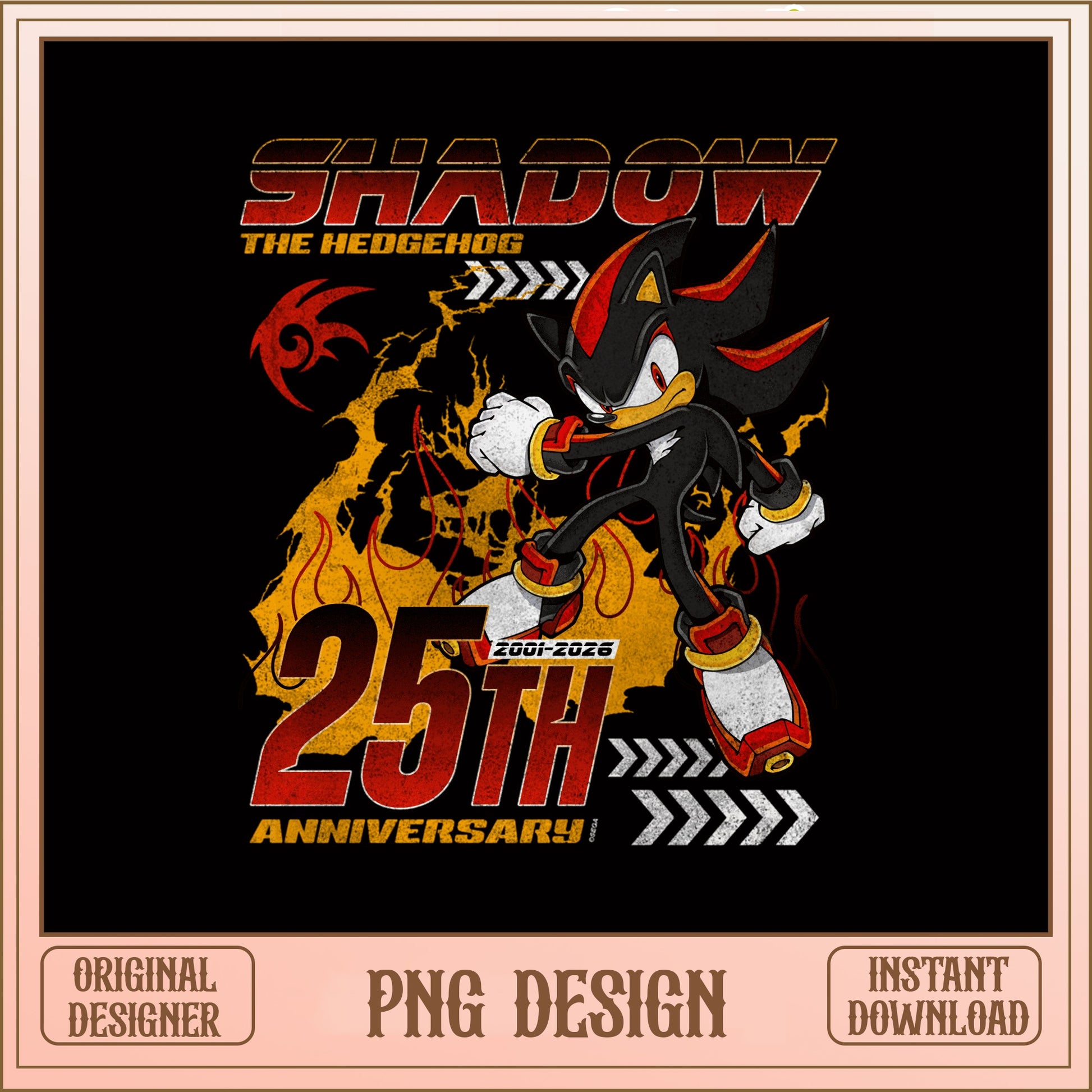 Shadow The Hedgehog 25th Anniversary PNG, Sonic PNG, Gaming PNG