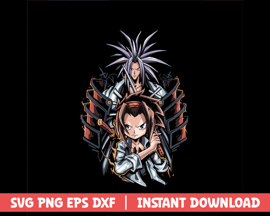 Shaman king asakura yoh and amidamaru anime svg