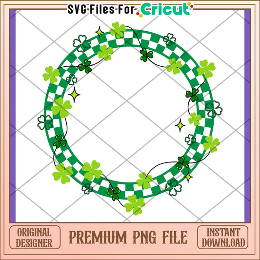 Shamrock Checkered Wreath PNG