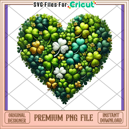 Shamrock Heart PNG St Patricks Day Design