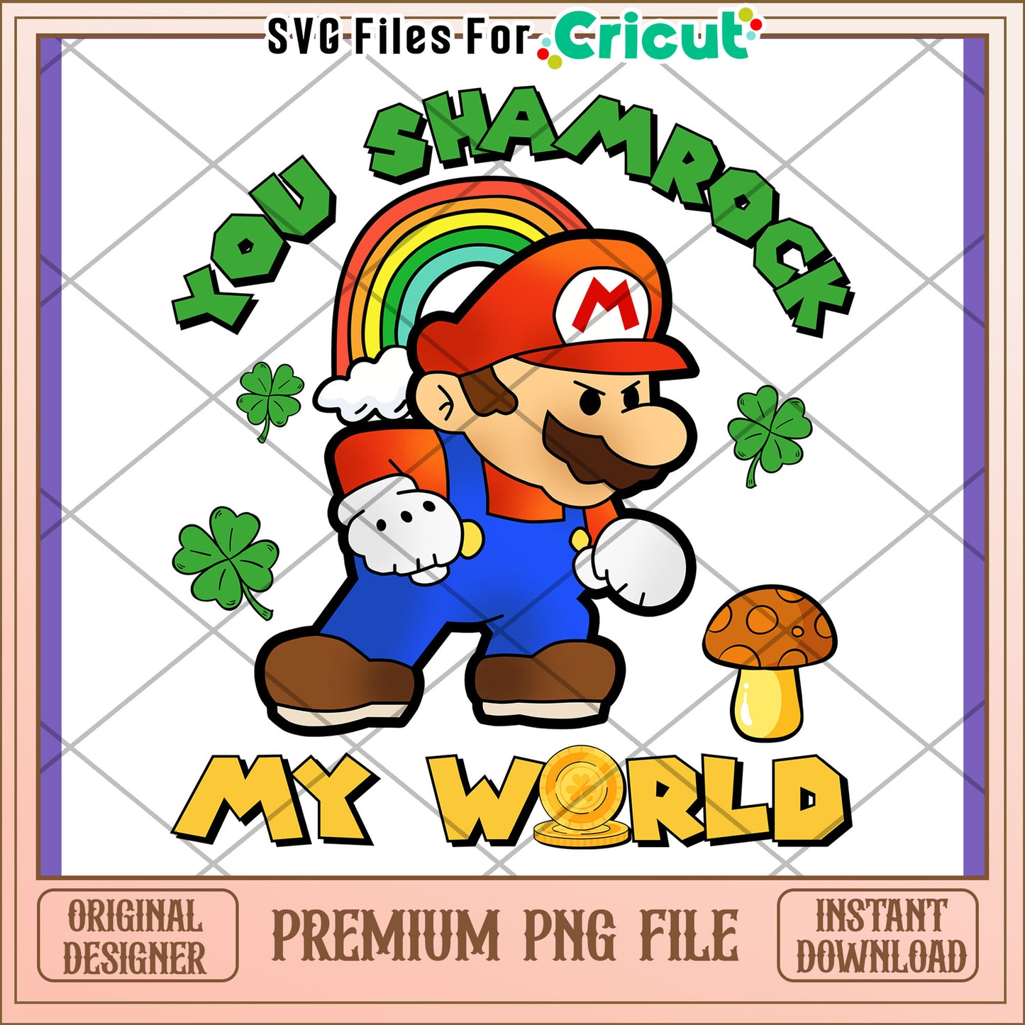 Shamrock Mario PNG Design for Fun Projects