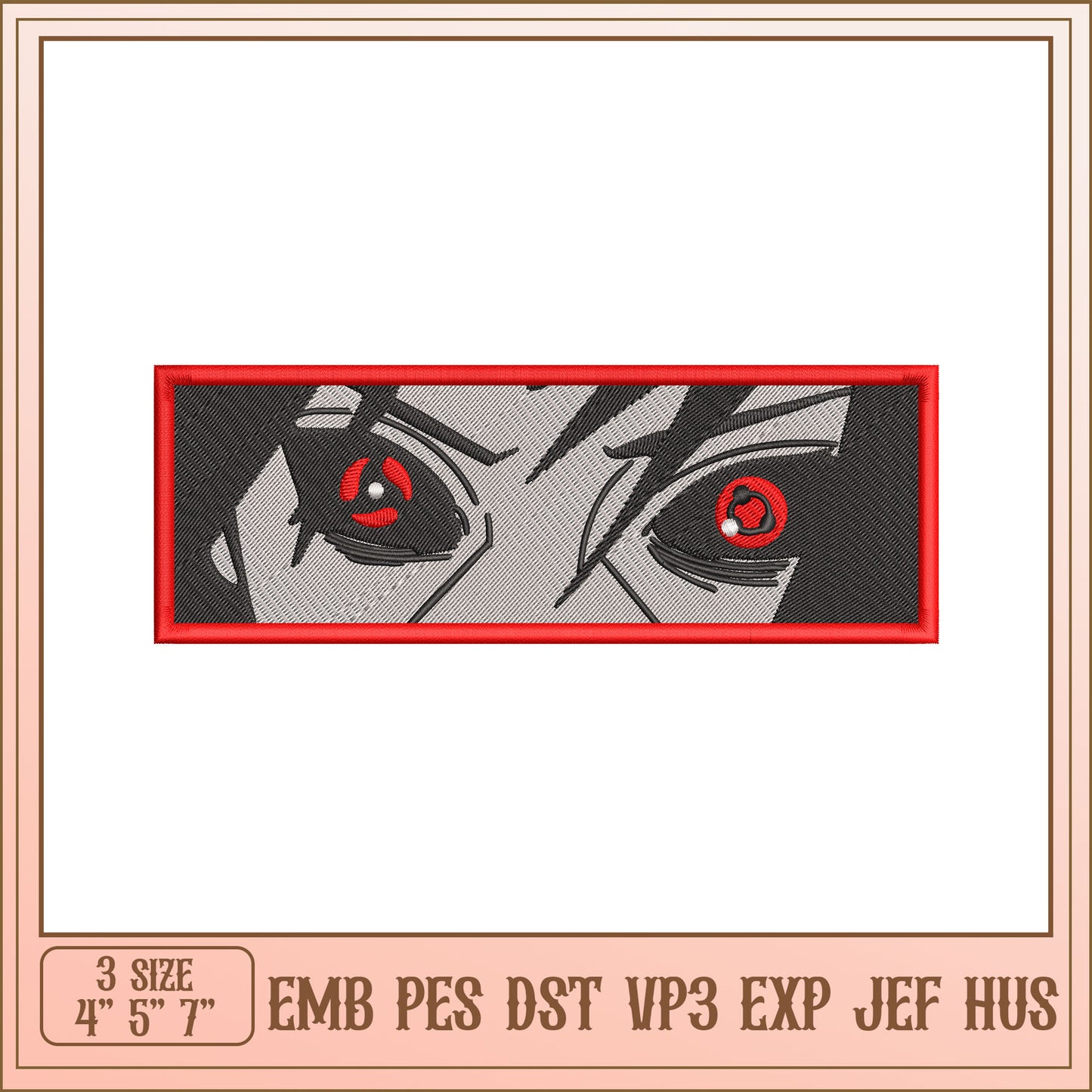 Sharingan Eyes Embroidery Design