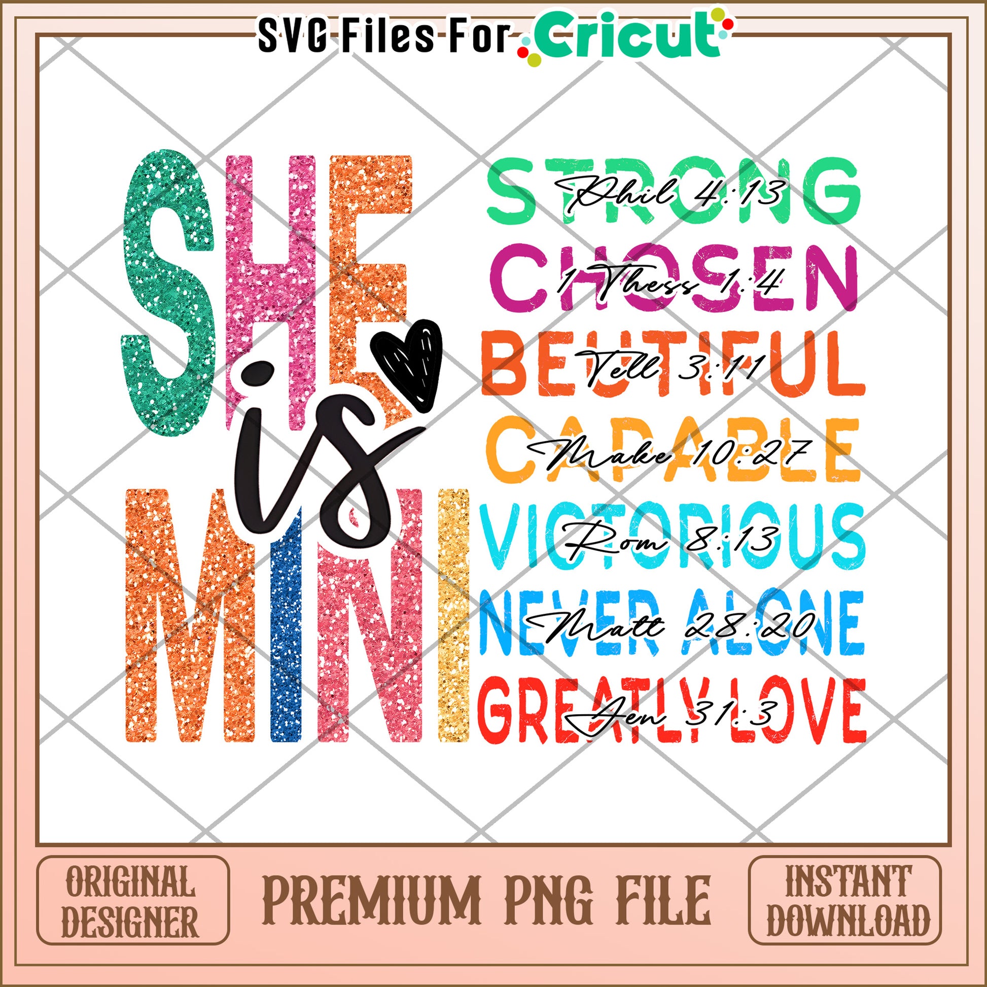 She Is Mine Glitter PNG Printable