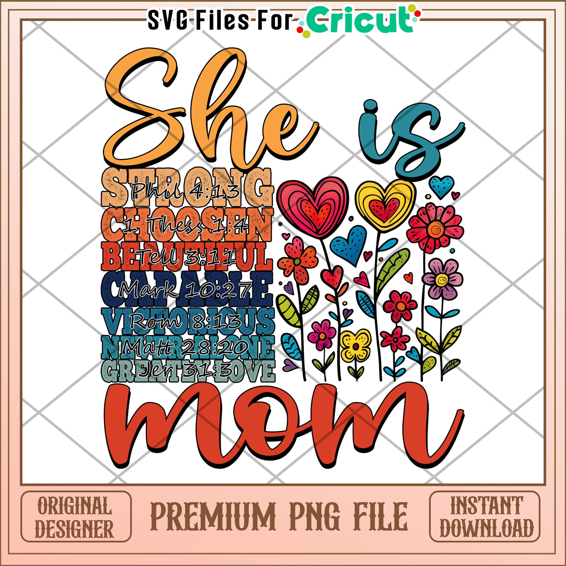 She Is Mom PNG Printable Mothers Day