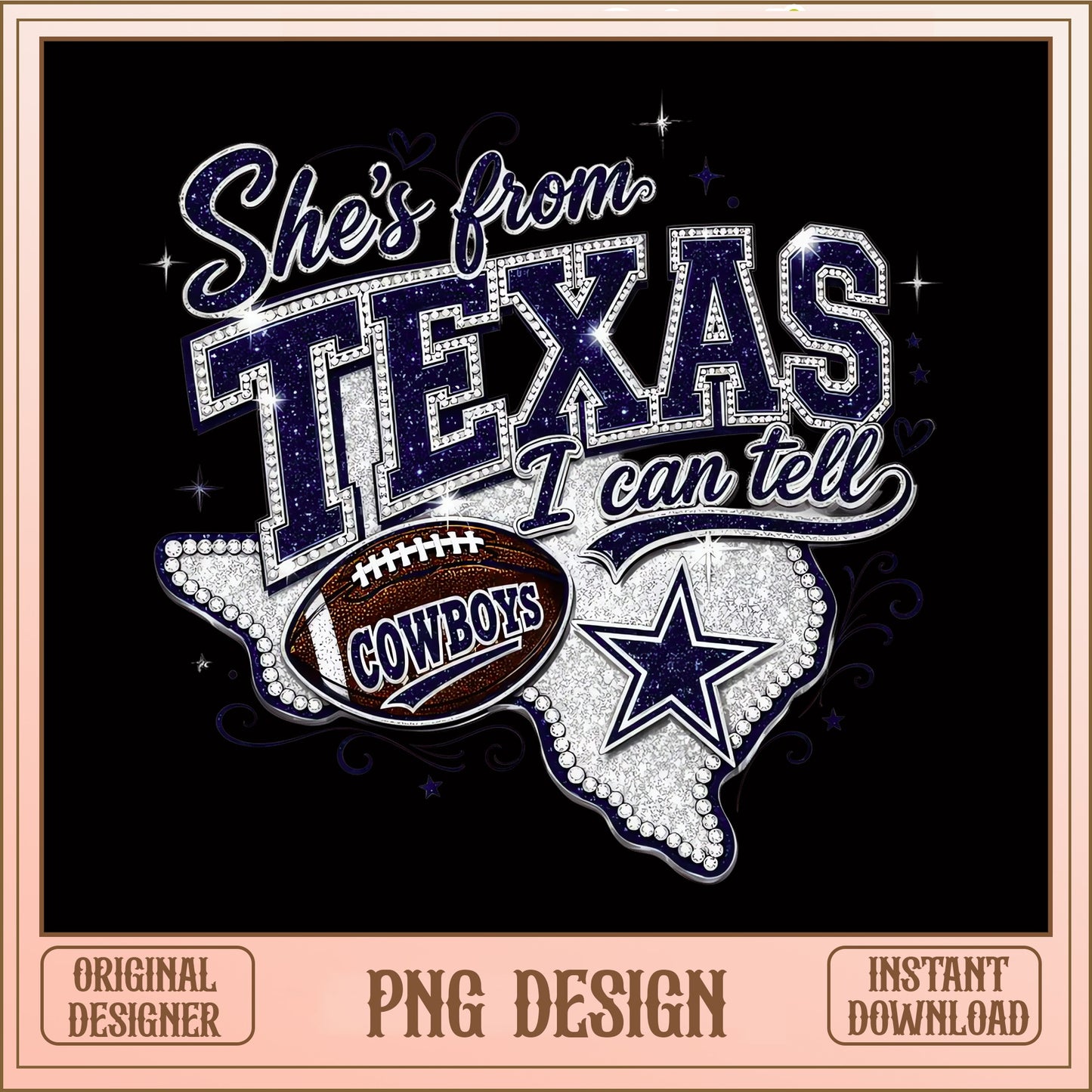 She's From Texas Cowboys PNG, Dallas Cowboys PNG, Football Fan PNG