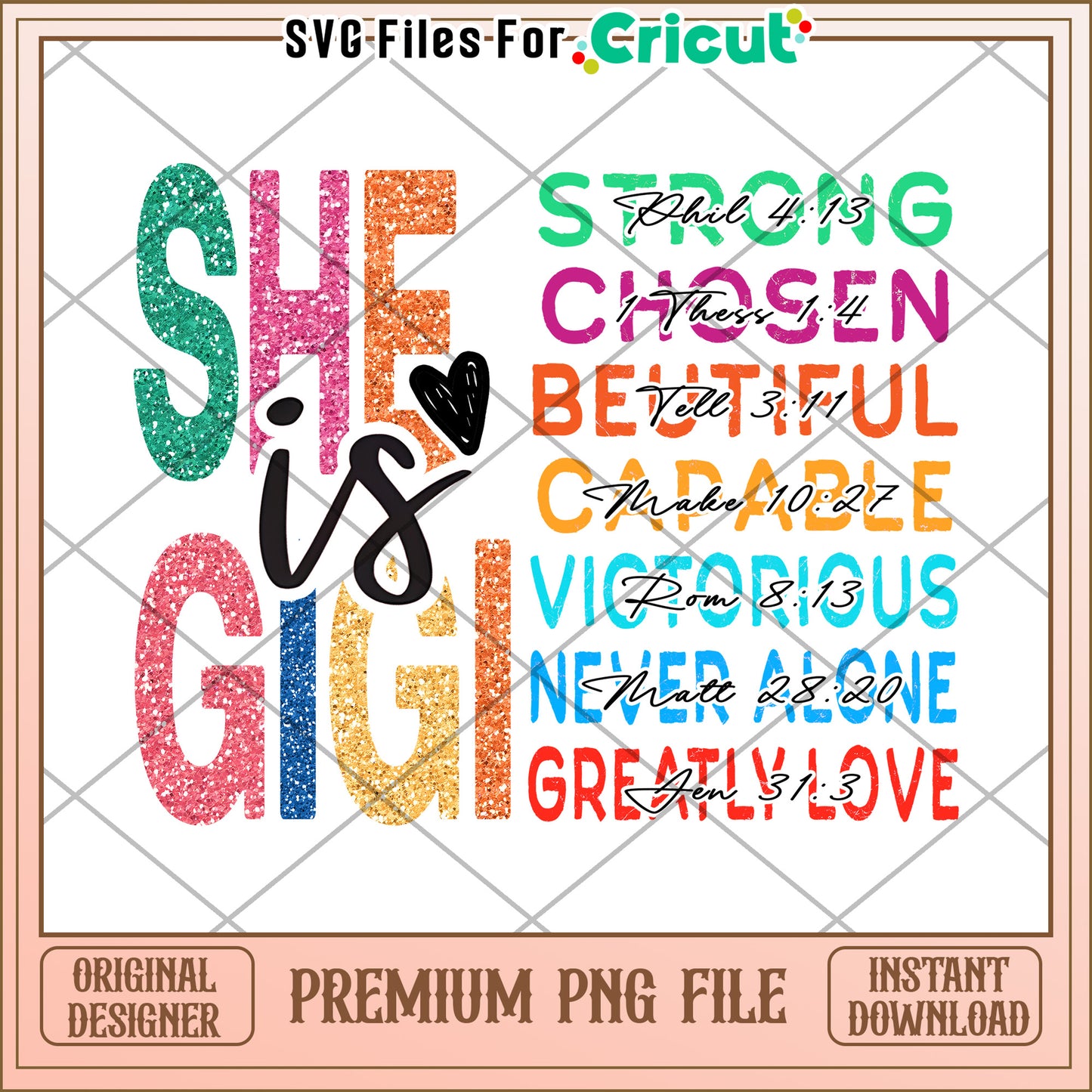 She is Gigi Glitter PNG Sublimation