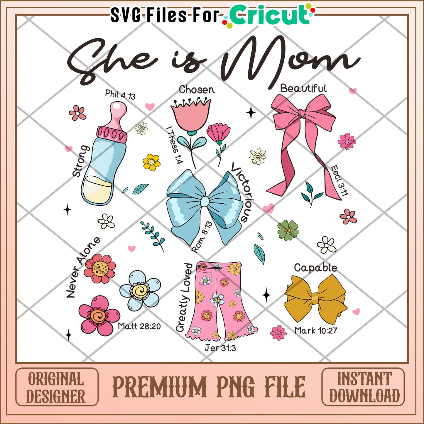 She is Mom PNG Bible Verse Mom Art